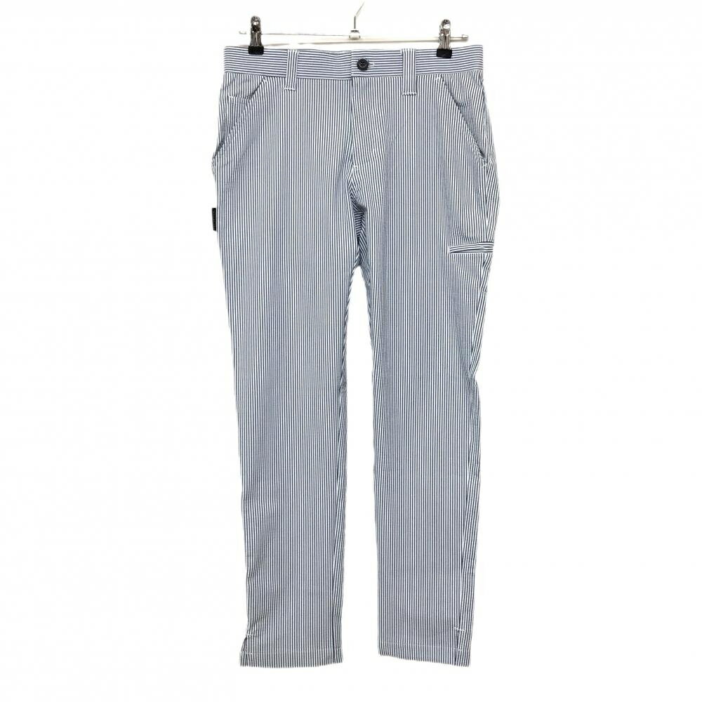 【美品】ジーディーオーオリジナル パンツ ネイビー×白 ストライプ ストレッチD メンズ 1 ゴルフウェア GDO ORIGINAL