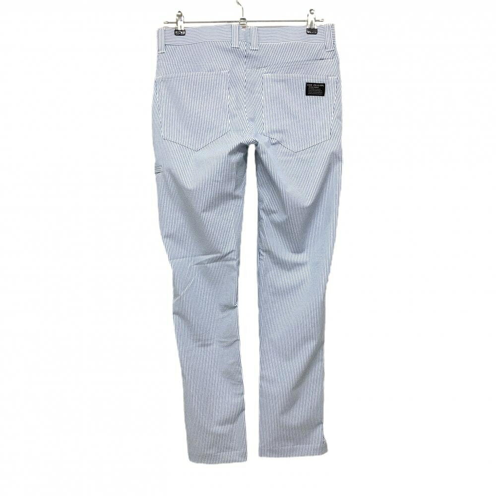 【新品】ジーディーオーオリジナル パンツ ライトブルー×白 ストライプ ストレッチ メンズ 1 ゴルフウェア GDO ORIGINAL