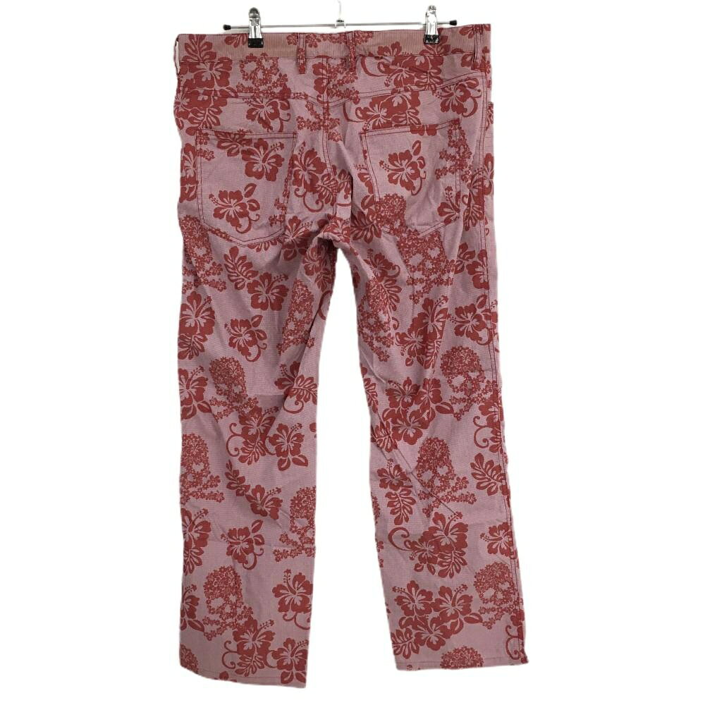 レオナード 楽天市場店のダンスウィズドラゴン パンツ 白×レッド 総柄 花 スカル リーフ メンズ 5(2XL) ゴルフウェア 大きいサイズ Dance With Dragon｜アングル2
