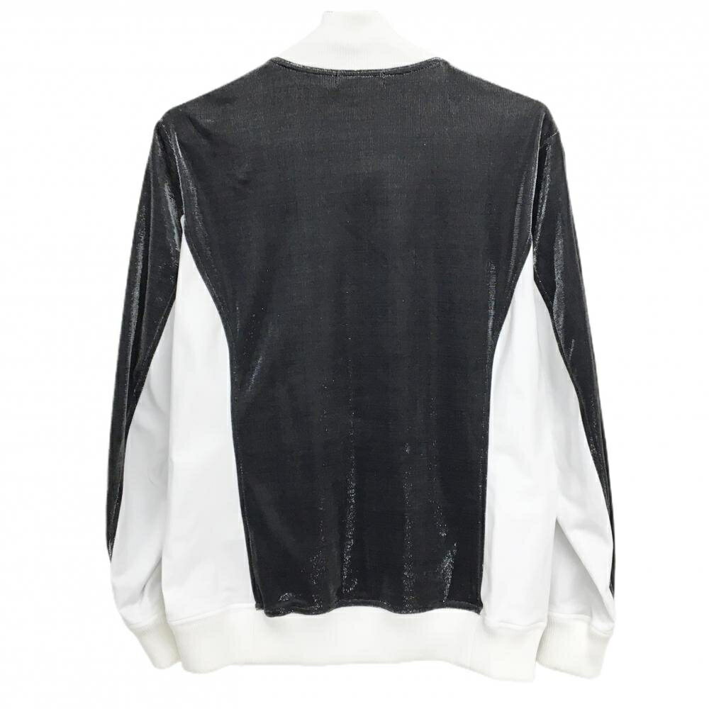 【美品】ダンスウィズドラゴン 異素材ジャケット ダークグレー系×白 ラメ メンズ 3(L) ゴルフウェア Dance With Dragon