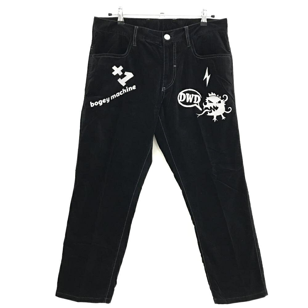 【美品】ダンスウィズドラゴン パンツ 黒×ライトグレー 表微起毛 メンズ 3(L) ゴル...