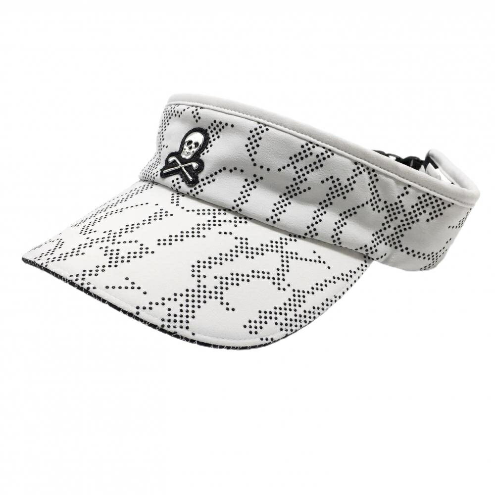 SINACOVA GOLF - 【美品】マークアンドロナ サンバイザー 白×黒 ピンドット スカル FREE ゴルフウェア MARK＆LONA