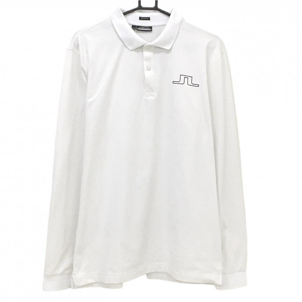 J Lindberg - 【美品】ジェイリンドバーグ 長袖ポロシャツ 白 裏起毛 メンズ L ゴルフウェア J．LINDEBERG