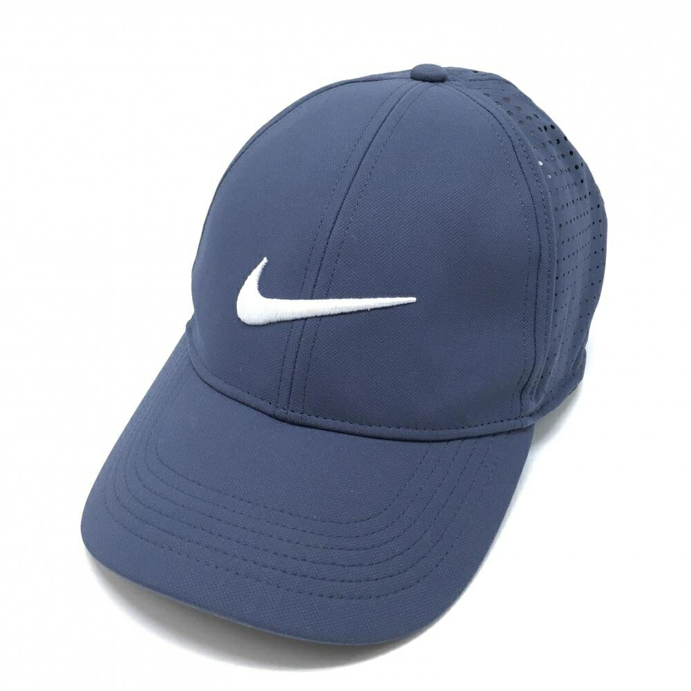 SINACOVA GOLF - 【美品】ナイキ キャップ ネイビー×白 立体ロゴ 一部パンチング DRY-FIT ゴルフウェア NIKE