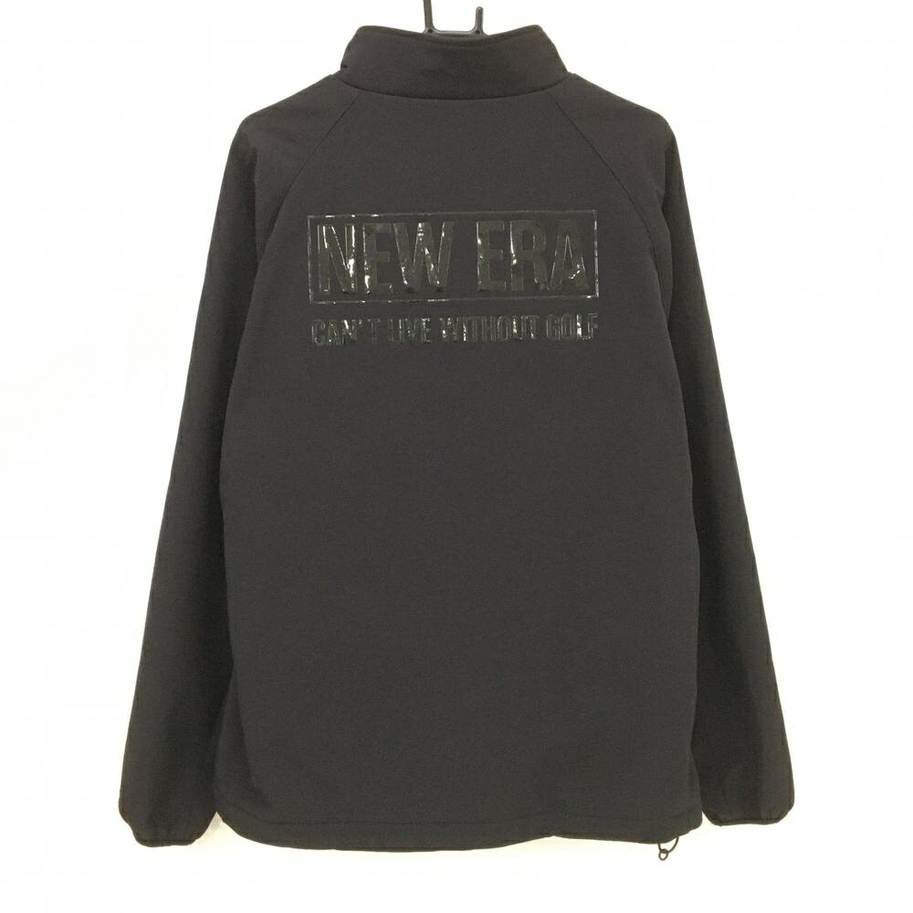 【美品】ニューエラ ジャケット 黒 背面ロゴ 裏地メッシュ ドローコード メンズ XLARGE ゴルフウェア New Era