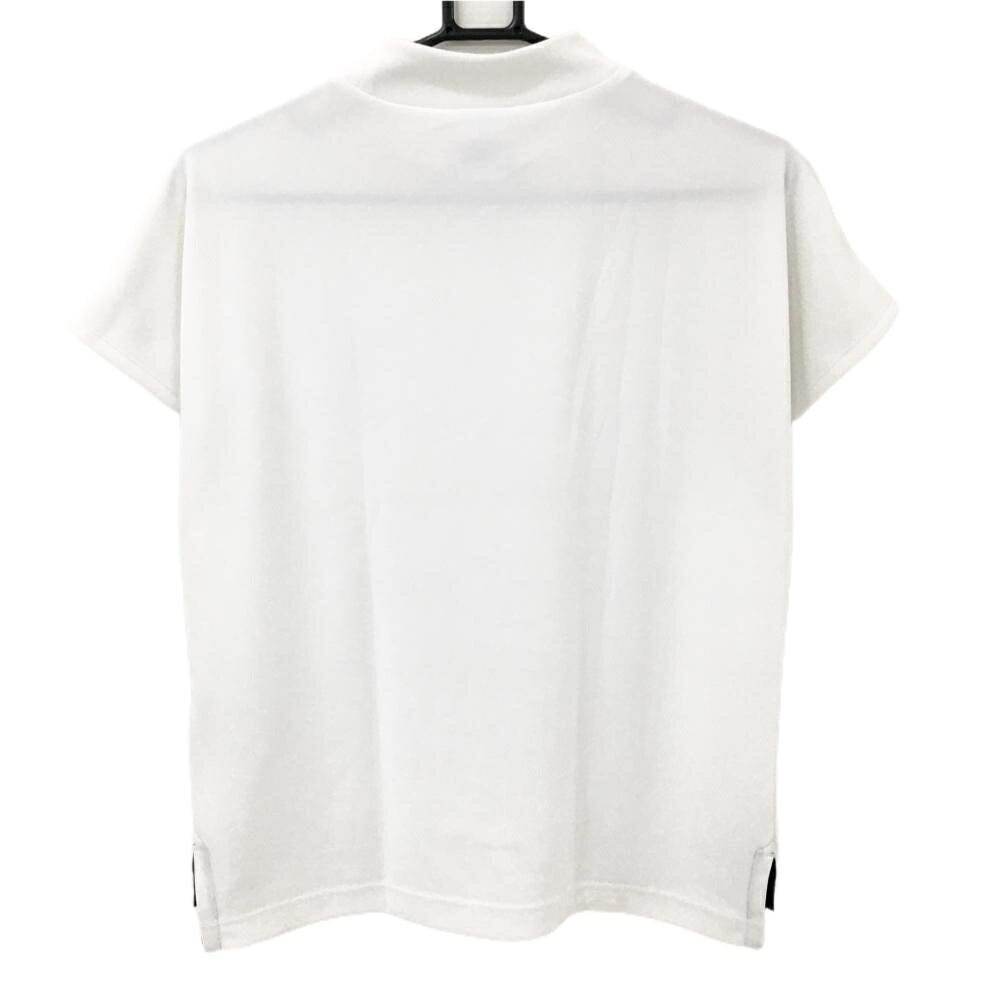 チャンピオン 半袖ハイネックシャツ 白×ネイビー フレンチスリーブ レディース MEDIU ゴルフウェア Champion