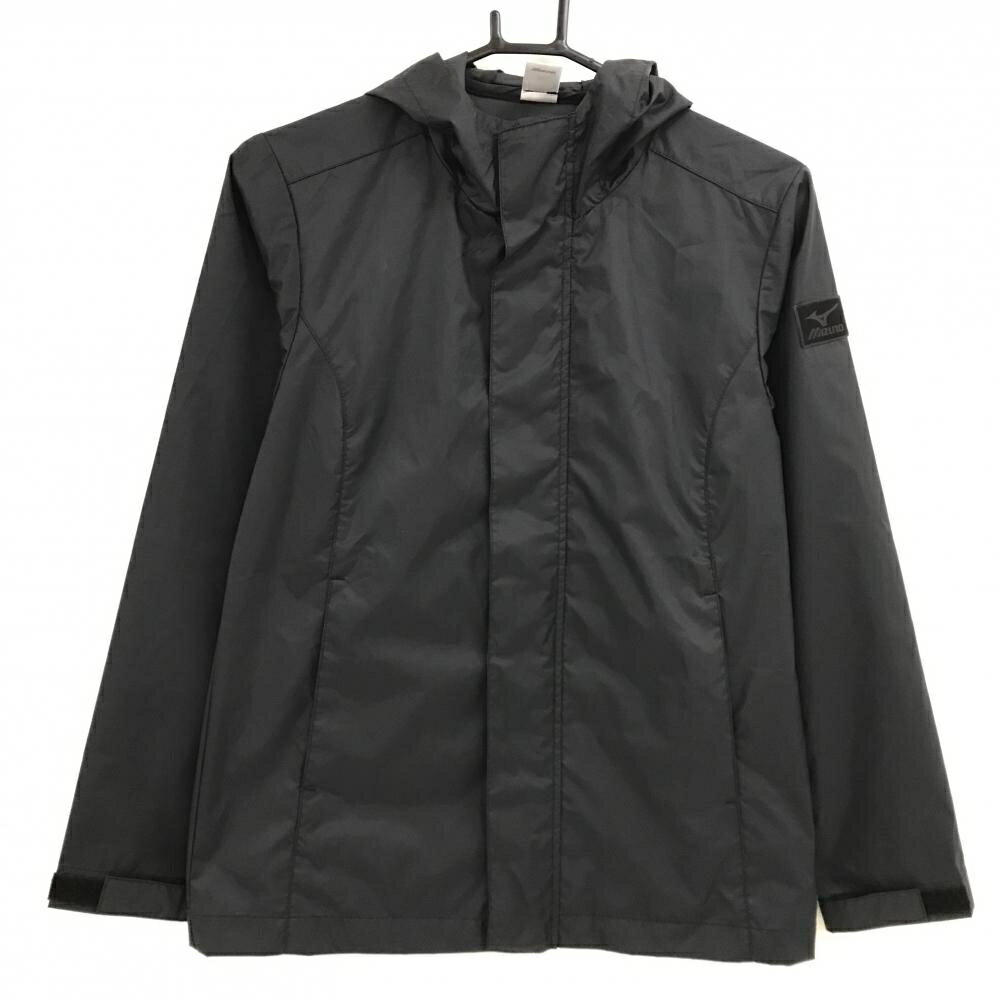 【美品】ミズノ ジップパーカー 黒 ナイロン100％ ブルゾン レディース M ゴルフウェア MIZUNO