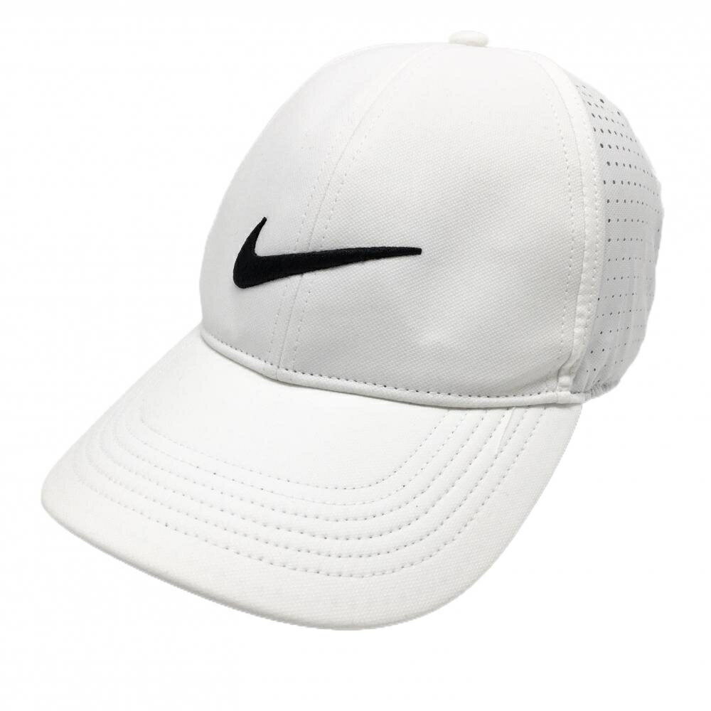 SINACOVA GOLF - 【美品】ナイキ キャップ 白×黒 立体ロゴ 一部パンチング DRY-FIT ONE SIZE FITS MOST ゴルフウェア NIKE