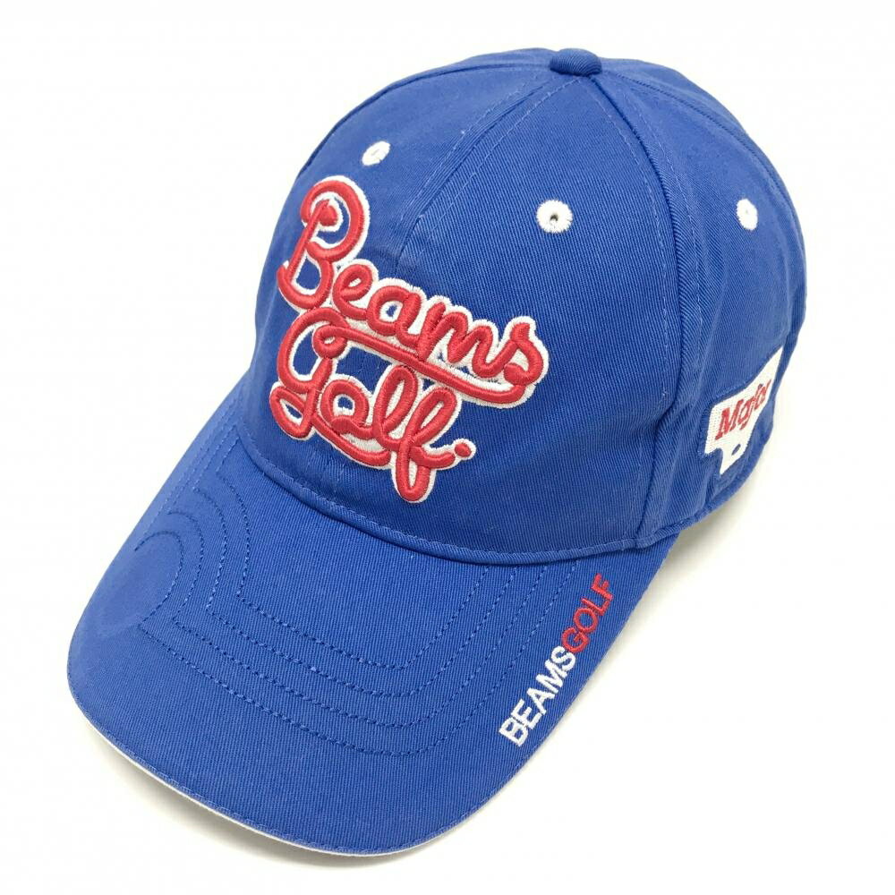 ビームスゴルフ キャップ ブルー×レッド 立体ロゴ 汗取りパッド付 ゴルフウェア BEAMS GOLF
