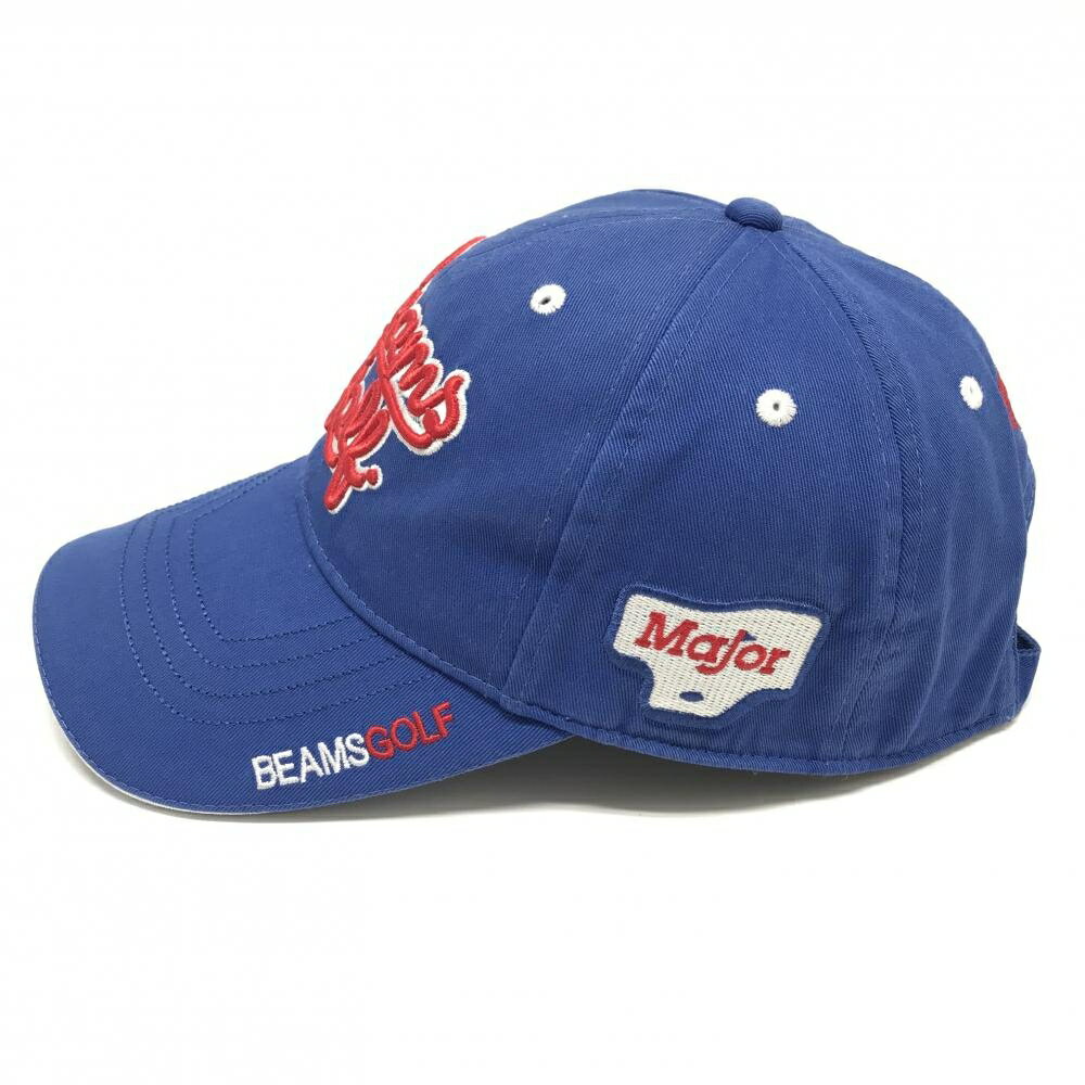 ビームスゴルフ キャップ ブルー×レッド 立体ロゴ 汗取りパッド付 ゴルフウェア BEAMS GOLF