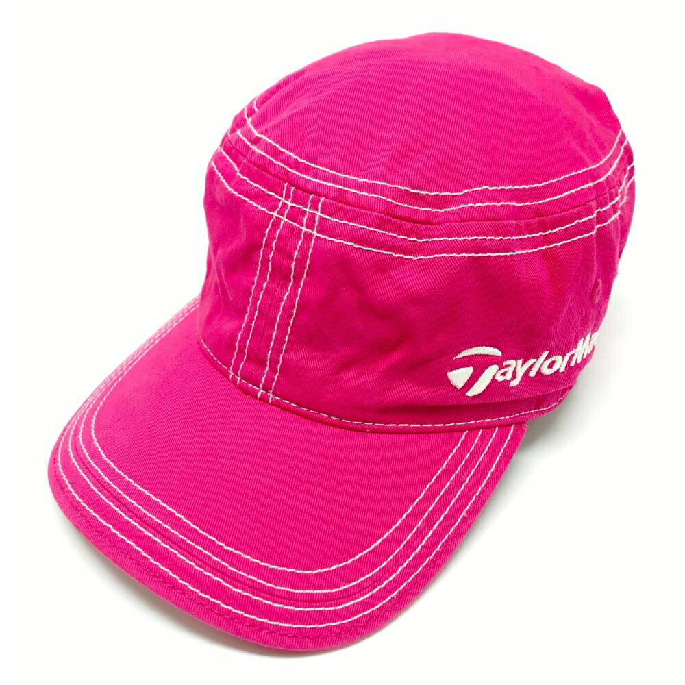 SINACOVA GOLF - 【美品】テーラーメイド ワークキャップ ピンク×白 ステッチ白 綿100％ ゴルフウェア TaylorMade