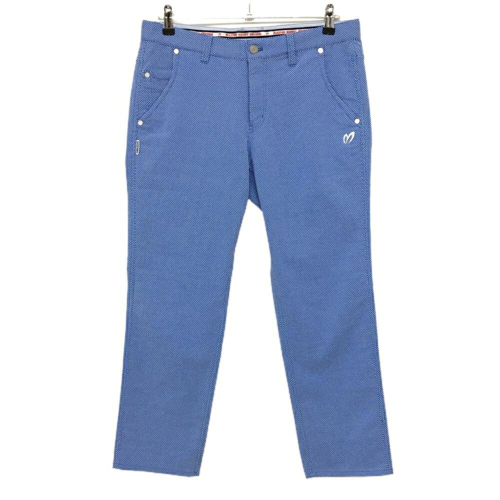 【25%OFFクーポン配布中！9/14まで】【美品】マスターバニー パンツ ライトブルー系×白 総柄 ストレッチ メンズ 5(L) ゴルフウェア MASTER BUNNY EDITION