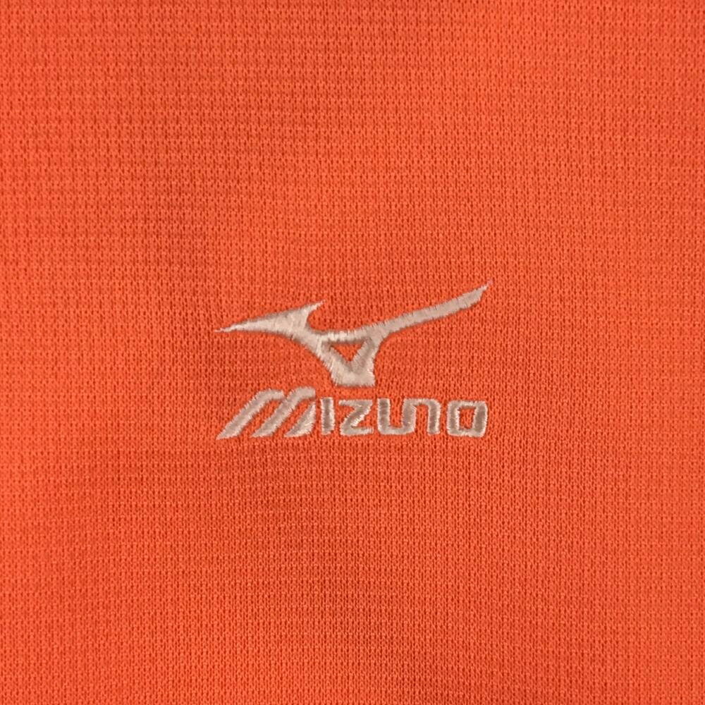 【美品】ミズノゴルフ 半袖ポロシャツ オレンジ 瀬田ゴルフコース 刺しゅう メンズ...