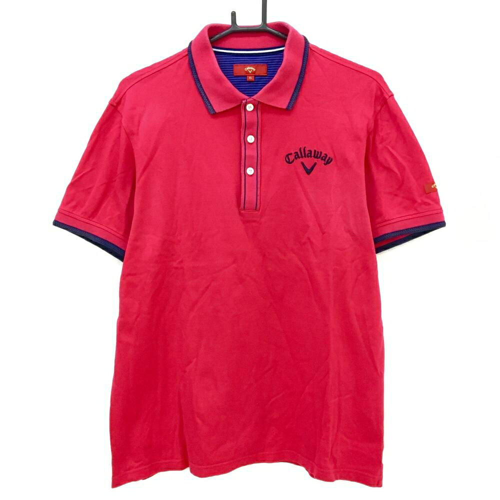 商品説明 ブランド Callaway アイテム 半袖ポロシャツ 表記サイズ LL ※海外サイズの場合もございます。必ず実寸サイズをご確認ください。 実寸サイズ 　身幅：約57.5cm　袖丈：約22cm　肩幅：約47cm　着丈：約68.5cm ※実寸サイズの採寸方法については、こちらをご覧ください。 ★実寸サイズは平台に平置きして外寸を測定しており、商品によっては若干の誤差が生じます。数cmの誤差は予めご了承くださいませ。 特徴・仕様 適応時期 春 ・ 夏 商品ランク B+ コメント 色褪せ、毛羽立ち 商品ランク（ゴルフウェア） N 新品（タグ付き) S 新品未使用品（タグなし） A+ 使用感や汚れ等がない、または目立たない綺麗な中古品 A 使用感や汚れ等が少ない美品や良品 B+ 使用感や中小の汚れ等がある一般的な中古品 B 使用感や大中の汚れ等がある一般的な中古品 C 使用感や大中の汚れ、小さな穴等がある中古品 商品ランク（ゴルフシューズ） N 新品（タグ付き) S 新品未使用品（タグなし） A+ しわや汚れ等がない、または少ない綺麗な中古品 A しわや小さな汚れはあるが、使用感が少ない美品や良品 B+ しわや中小の汚れ、使用感がある一般的な中古品 B しわや大中の汚れ、使用感がある一般的な中古品 C しわや大中の汚れ、使用感がある中古品 D しわや大きな汚れ、使用感がある中古品 &nbsp;★A+～CランクはUSED品となりますので、神経質な方はご入札をお控えください。 &nbsp;★Nランクは新品商品ですが、一部保管時による汚れ等があります。商品説明や写真で必ずご確認ください。　