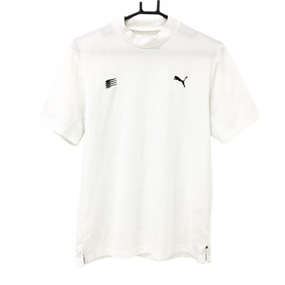 PUMA - 【美品】プーマ 半袖ハイネックシャツ 白 DRYCELL ロゴ黒 メンズ L ゴルフウェア PUMA