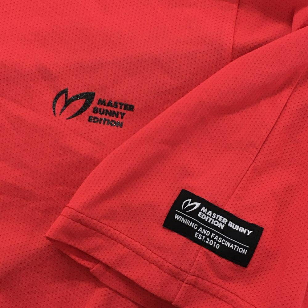 【美品】マスターバニー 半袖ハイネックシャツ レッド ロゴ黒 メンズ 7(2XL) ゴル...