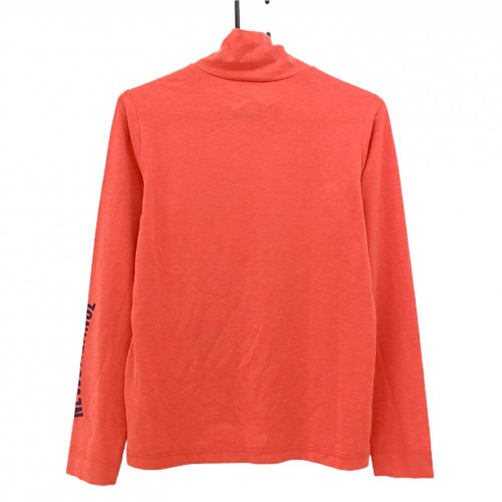 【超美品】ニューバランスゴルフ 長袖ハイネックシャツ オレンジレッド×ネイビー ...