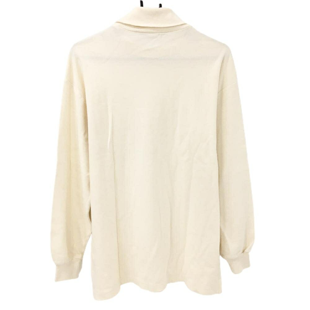 【美品】マンシングウェア 長袖タートルネックシャツ アイボリー 微起毛 ストレッチ メンズ L ゴルフウェア Munsingwear