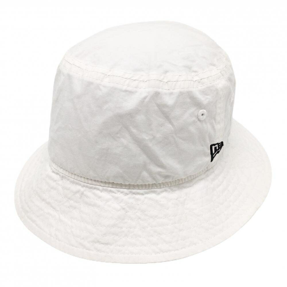 Rakuten - 【超美品】ニューエラ バケットハット 白 コットン100％ ロゴ刺しゅう SMALL/MEDIUM ゴルフウェア New Era