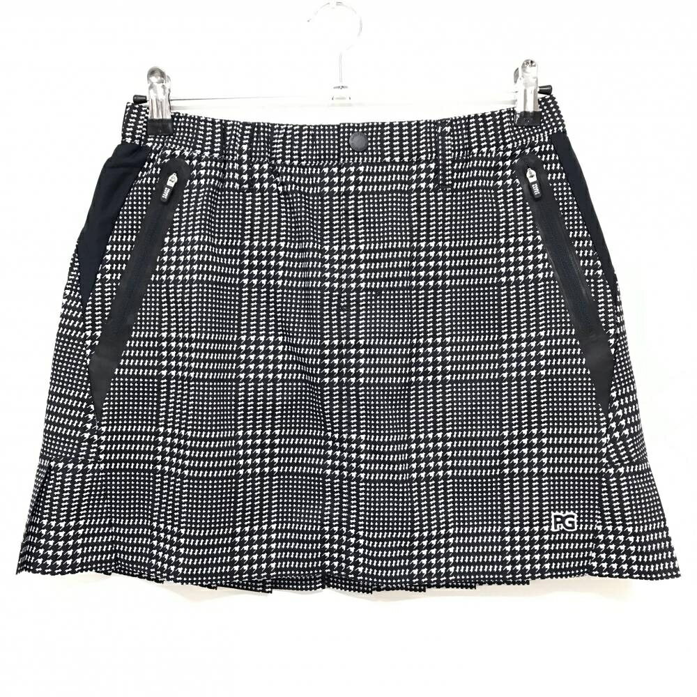 【超美品】パーリーゲイツ スカート ネイビー×白 千鳥格子 蓄熱裏地 レディース 1 ...