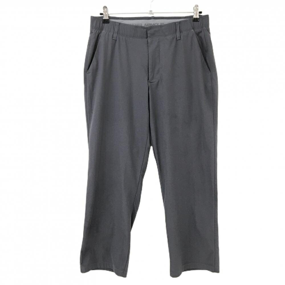 【美品】アンダーアーマー パンツ グレー ウエストゴ ストレッチ メンズ 34/36 ゴ...