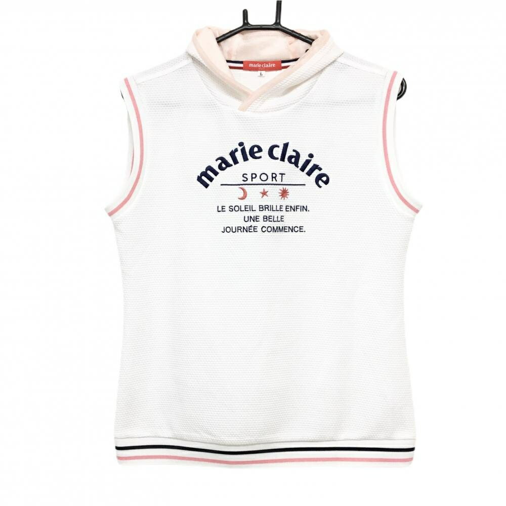 【当店ポイント10倍！楽天スーパーセール期間限定】【超美品】マリクレール ベスト 白×ピンク パーカ...