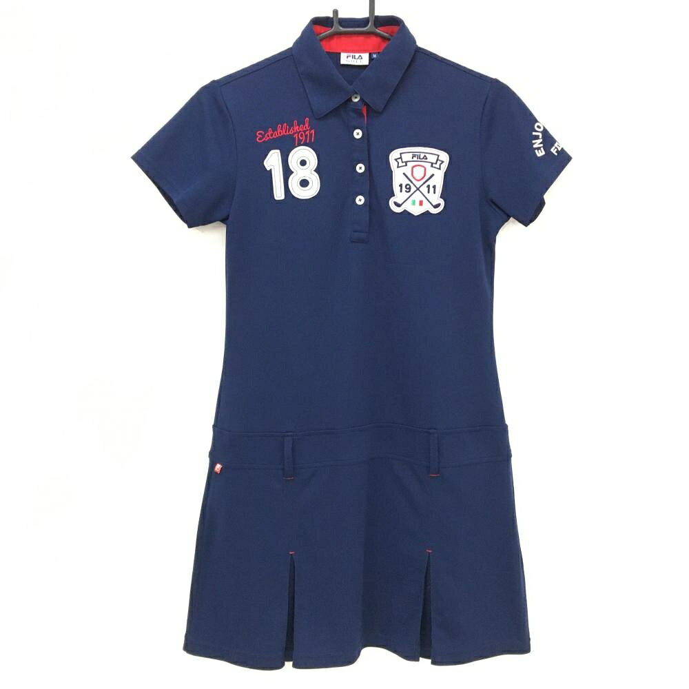 商品説明 ブランド FILA GOLF アイテム 半袖ポロワンピース 表記サイズ M ※海外サイズの場合もございます。必ず実寸サイズをご確認ください。 実寸サイズ 　身幅：約43.5cm　袖丈：約14.5cm　肩幅：約38cm　着丈：約83cm ※実寸サイズの採寸方法については、こちらをご覧ください。 ★実寸サイズは平台に平置きして外寸を測定しており、商品によっては若干の誤差が生じます。数cmの誤差は予めご了承くださいませ。 特徴・仕様 適応時期 春 ・ 夏 商品ランク B+ コメント 腹部・背面糸引き多数、ウエスト毛羽立ち 商品ランク（ゴルフウェア） N 新品（タグ付き) S 新品未使用品（タグなし） A+ 使用感や汚れ等がない、または目立たない綺麗な中古品 A 使用感や汚れ等が少ない美品や良品 B+ 使用感や中小の汚れ等がある一般的な中古品 B 使用感や大中の汚れ等がある一般的な中古品 C 使用感や大中の汚れ、小さな穴等がある中古品 商品ランク（ゴルフシューズ） N 新品（タグ付き) S 新品未使用品（タグなし） A+ しわや汚れ等がない、または少ない綺麗な中古品 A しわや小さな汚れはあるが、使用感が少ない美品や良品 B+ しわや中小の汚れ、使用感がある一般的な中古品 B しわや大中の汚れ、使用感がある一般的な中古品 C しわや大中の汚れ、使用感がある中古品 D しわや大きな汚れ、使用感がある中古品 &nbsp;★A+～CランクはUSED品となりますので、神経質な方はご入札をお控えください。 &nbsp;★Nランクは新品商品ですが、一部保管時による汚れ等があります。商品説明や写真で必ずご確認ください。　