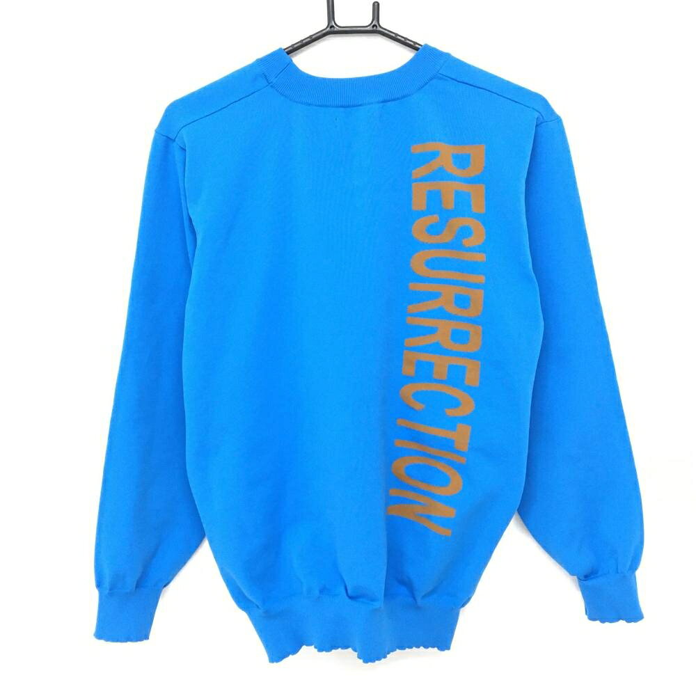レザレクション セーター ブルー×オレンジ 背面ビックロゴ メンズ XL ゴルフウェア Resurrection