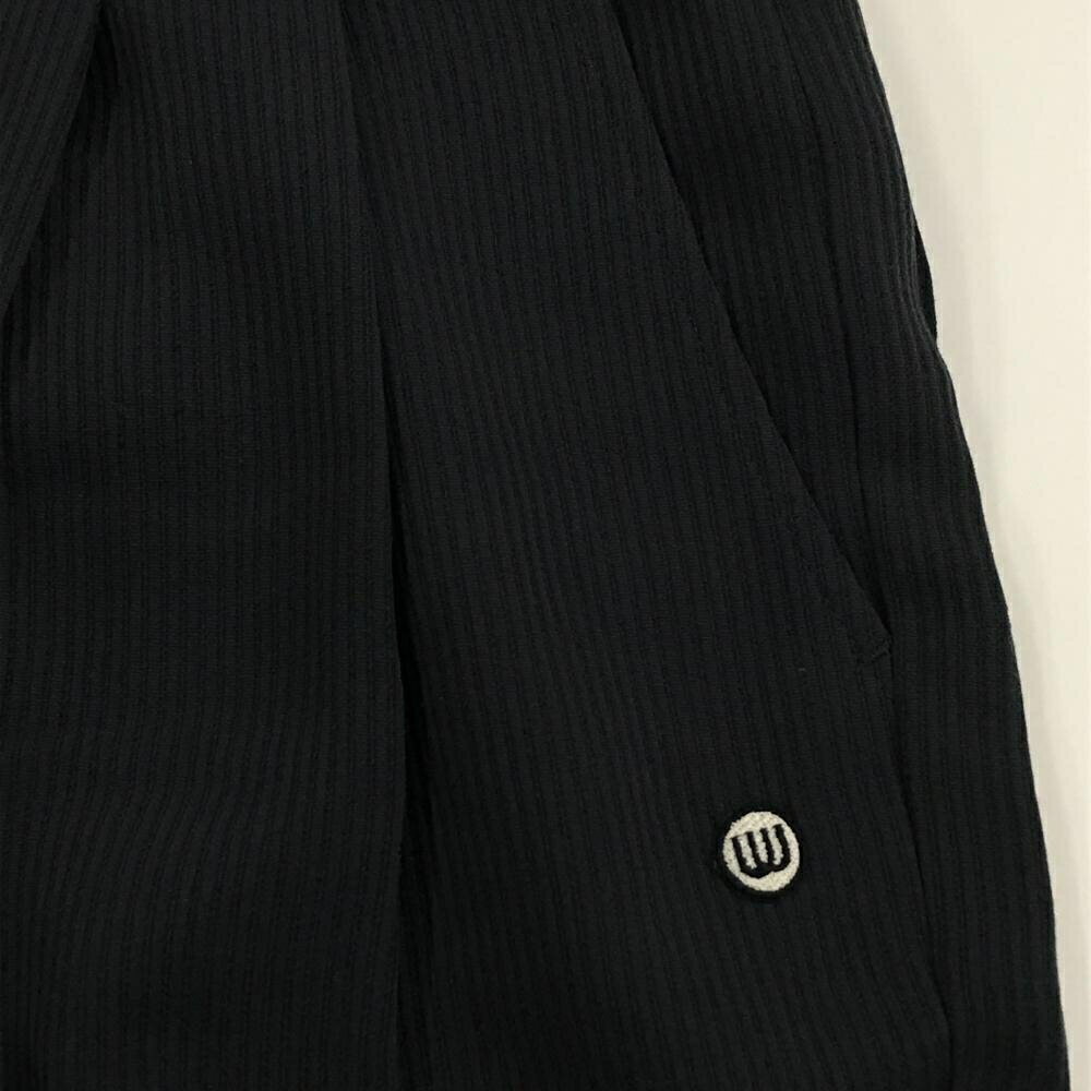 【超美品】MUスポーツ キュロットスカート ネイビー ストライプ地模様 フラップポ...