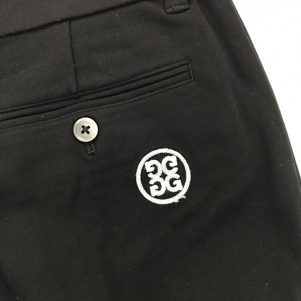 【超美品】ジーフォア ストレッチパンツ 黒 無地 後ろロゴ白 メンズ 82 ゴルフウェ...