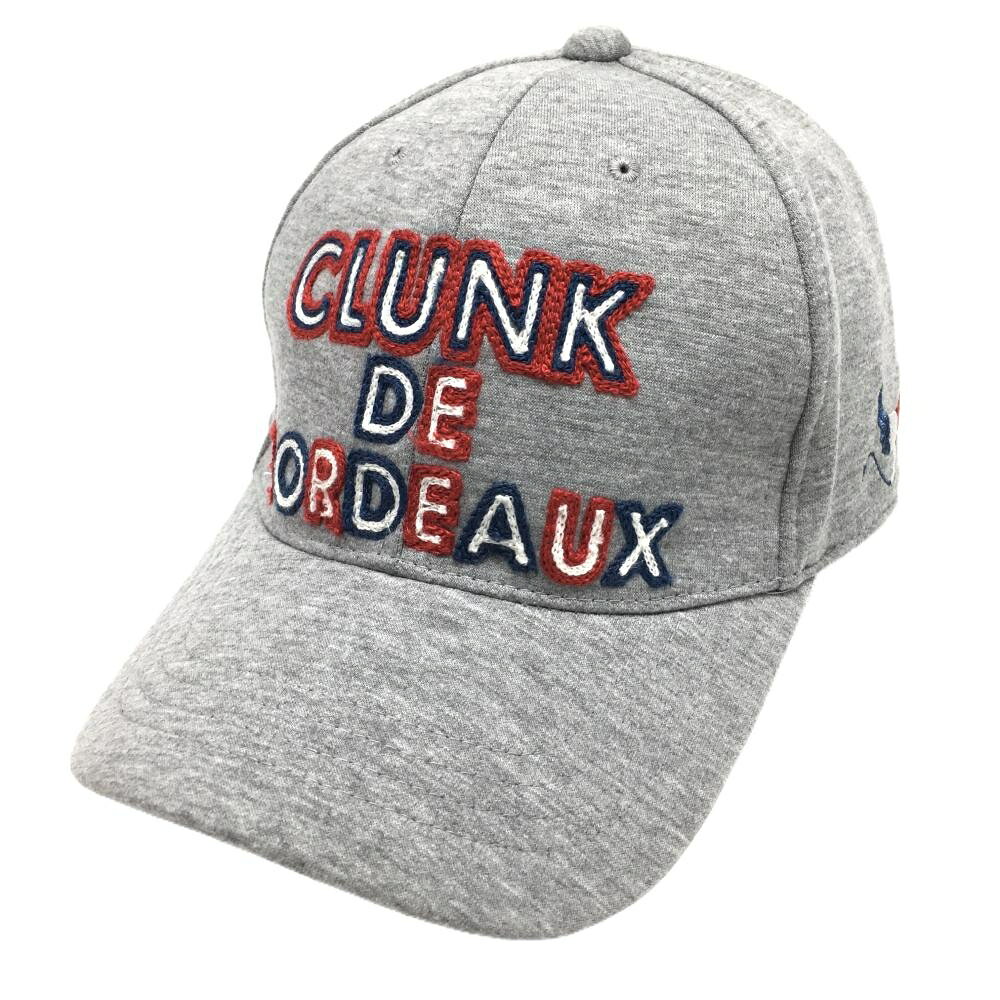 【新品】クランク キャップ グレー×レッド ロゴ刺しゅう FREE ゴルフウェア CLUNK