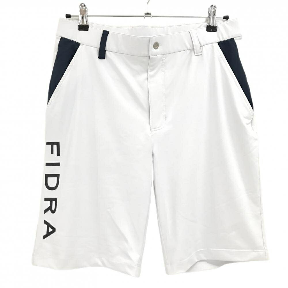 FIDRA - 【美品】フィドラ ハーフパンツ 白×ネイビー サイドロゴプリント ストレッチ メンズ XL/TG ゴルフウェア FIDRA