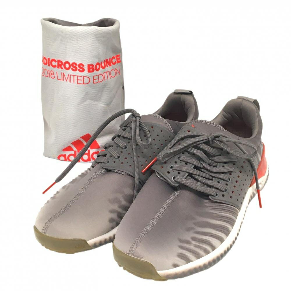 ADIDAS - 【美品】アディダス ゴルフシューズ グレー×レッド AC8212 アディクロス バウンス スパイクレス メンズ 26.5 ゴルフウェア adidas
