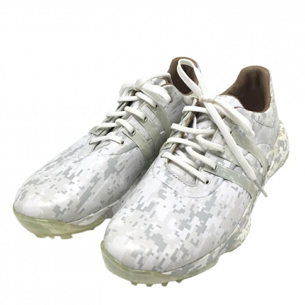 ADIDAS - 【美品】アディダス ゴルフシューズ 白×グレー 総柄 GW9133 ツアー360 22 メンズ 27.0 ゴルフウェア サンプル品 adidas