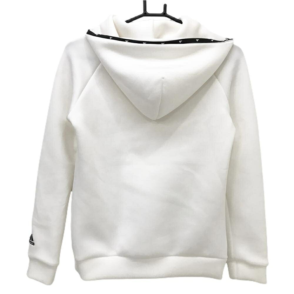 【超美品】アディダス パーカー 白 ダンボールニット トレーナー レディース M ゴルフウェア adidas