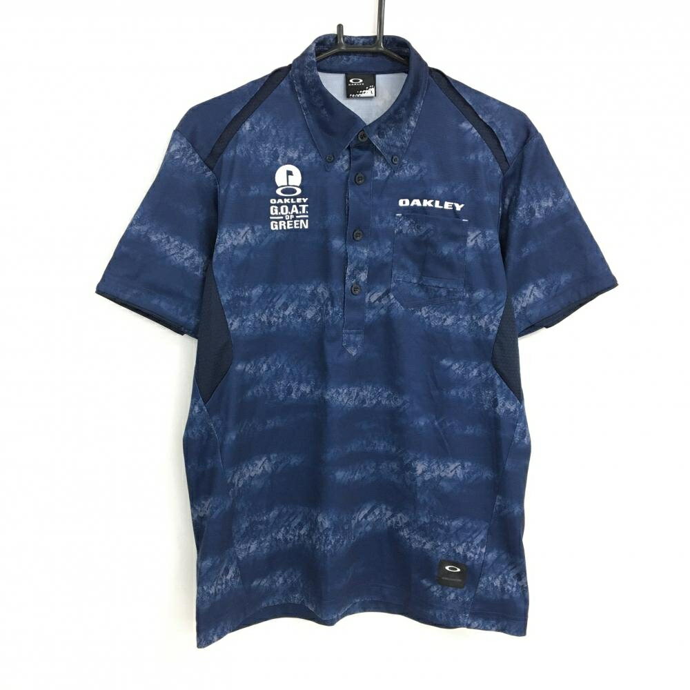 【25%OFFクーポン配布中！9/14まで】【超美品】オークリー 半袖ポロシャツ ネイビ...