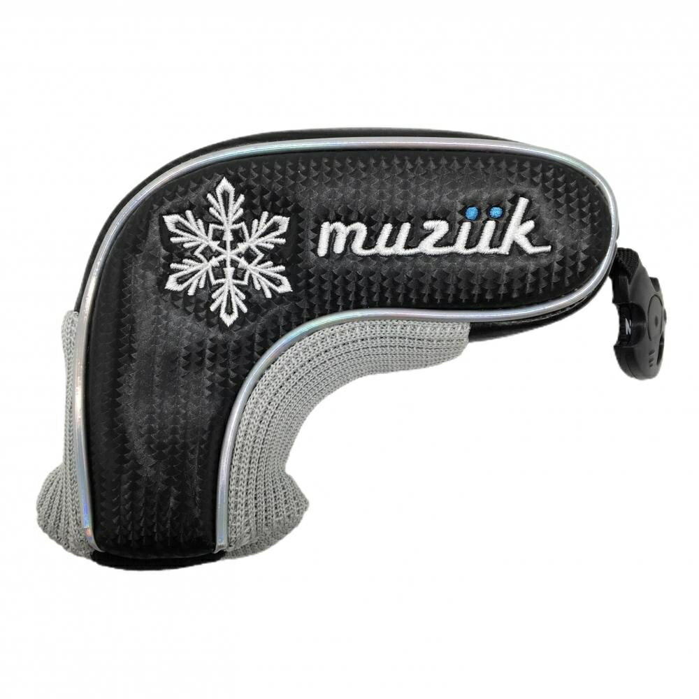 【超美品】ムジーク パターカバー 黒×グレー ロゴ刺しゅう ピン型 ゴルフ muziik