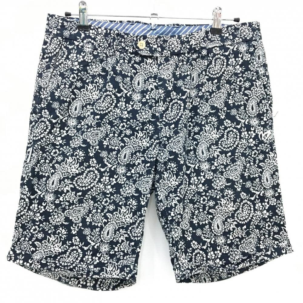 SINACOVA GOLF - 【当店ポイント10倍！楽天スーパーセール期間限定】【美品】マスターバニー ハーフパンツ ダークネイビー×白 総柄 ペイズリー 麻混 メンズ 5(L) ゴルフウェア MASTER BUNNY EDITION