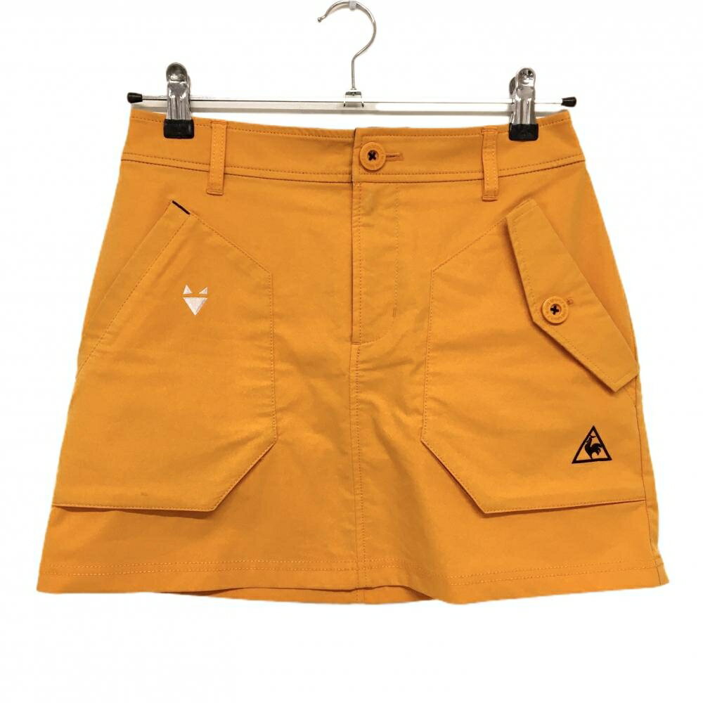 裙子 - ルコックゴルフ スカート オレンジ ロゴ黒 レディース 7 ゴルフウェア le coq sportif