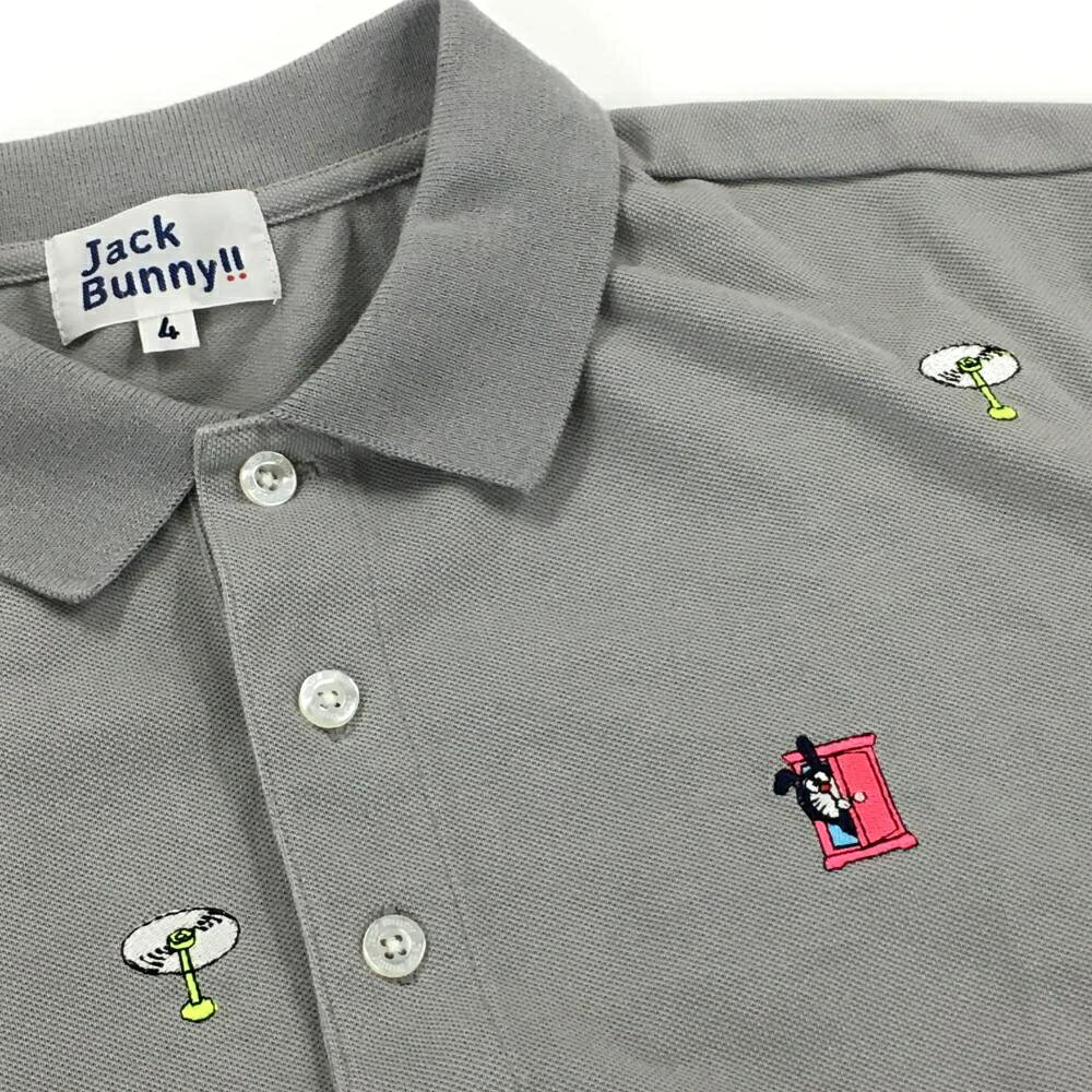 【超美品】ジャックバニー×ドラえもん 半袖ポロシャツ グレー×マルチカラー ひみつ...