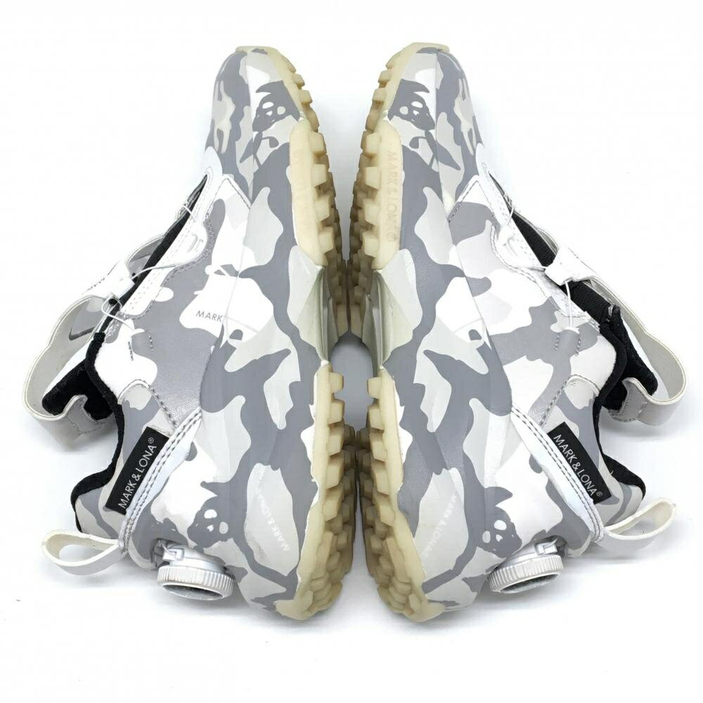 【美品】マークアンドロナ ゴルフシューズ 白×グレー系 Atrium Spikeless Shoes レディース 23.0 ゴルフウェア 2024年モデル MARK＆LONA