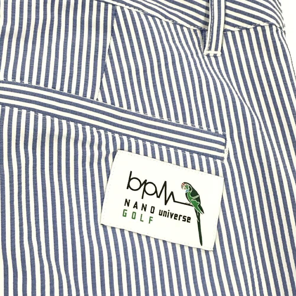【超美品】ナノユニバースゴルフ ハーフパンツ 白×ブルー ストライプ サッカー生地 bpm レディース M ゴルフウェア NANO universe GOLF reonard-10206632 レオナード 楽天市場店 サンプル画像3