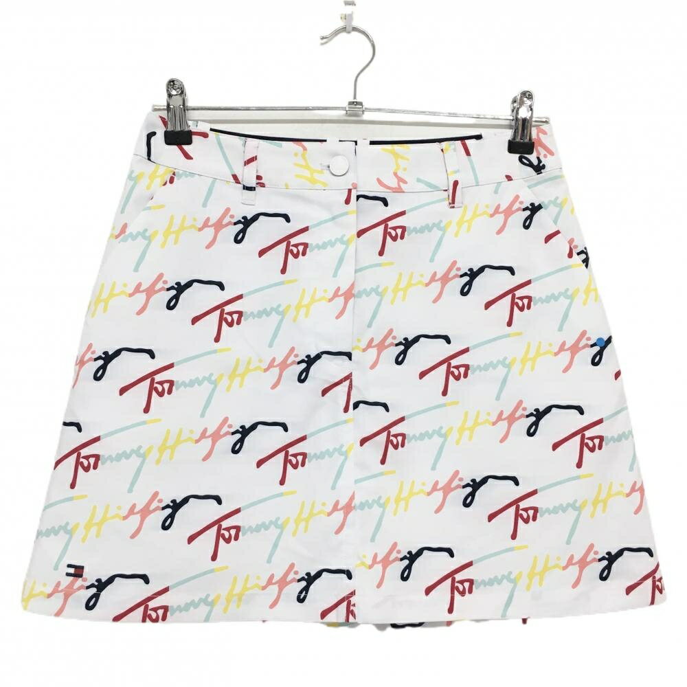 Rakuten - トミーヒルフィガー スカート 白×マルチカラー ロゴ総柄 レディース L ゴルフウェア Tommy Hilfiger Golf