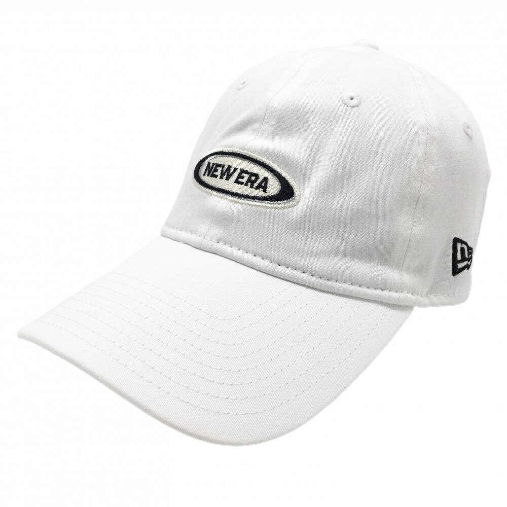 【超美品】ニューエラ キャップ 白×黒 フロントロゴ MEDIUM/LARGE ゴルフウェア Ne...
