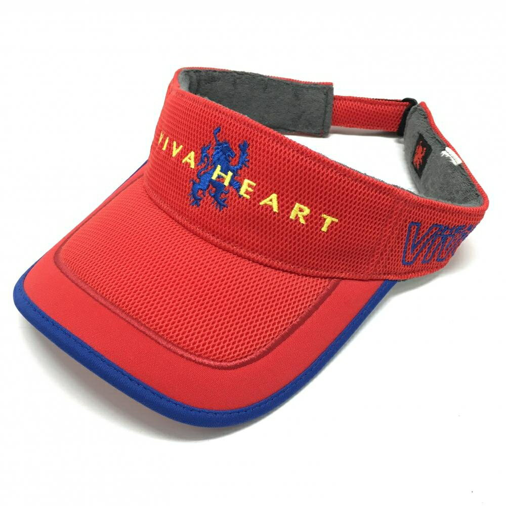 VIVA HEART - 【当店ポイント10倍！楽天スーパーセール期間限定】ビバハート サンバイザー レッド×ブルー メッシュ地 ロゴ刺しゅう ゴルフウェア VIVA HEART
