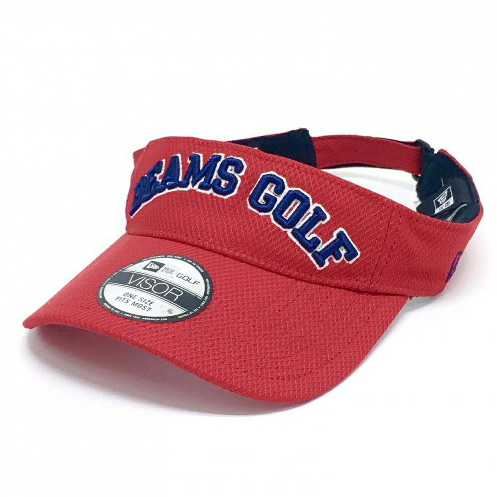 ビームスゴルフ×ニューエラ サンバイザー レッド×ネイビー 立体ロゴ刺しゅう ゴルフウェア BEAMS GOLF