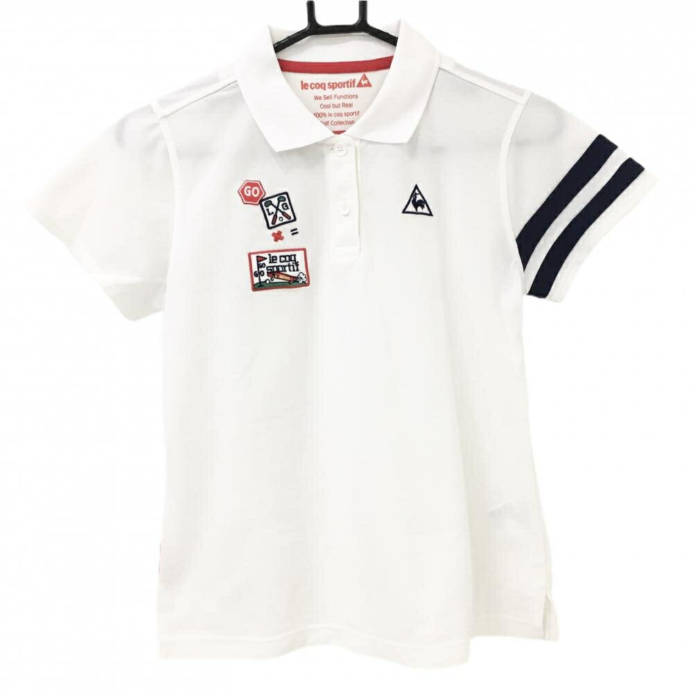 Rakuten - 【超美品】ルコックゴルフ 半袖ポロシャツ 白 ワッペン レディース L ゴルフウェア le coq sportif