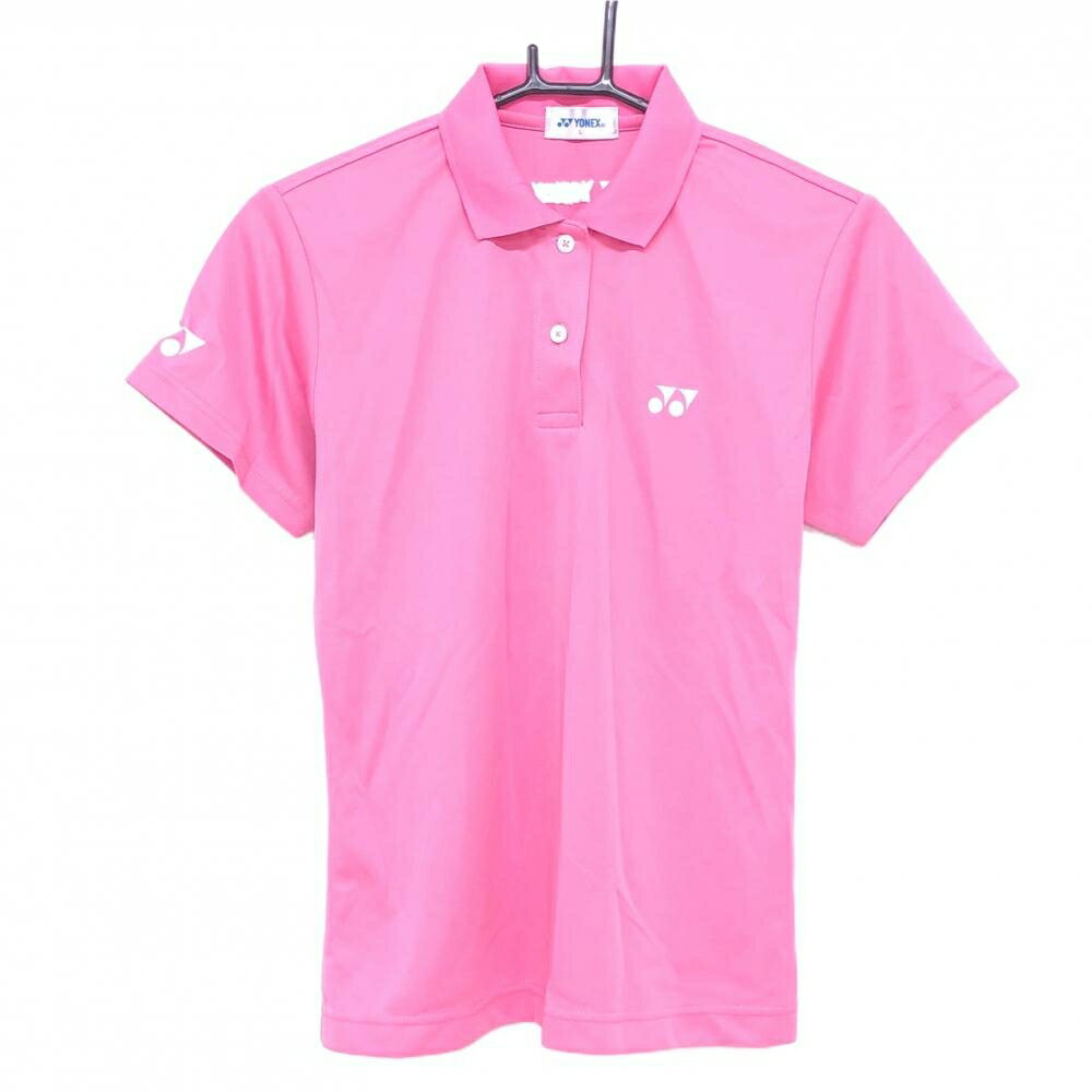 Rakuten - 【超美品】ヨネックス 半袖ポロシャツ ピンク ロゴ刺しゅう白 レディース L ゴルフウェア YONEX