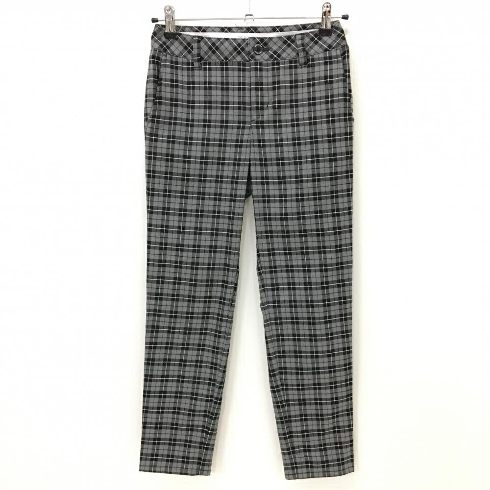【超美品】23区ゴルフ パンツ グレー×黒×白 チェック レディース 55 ゴルフウェア ...
