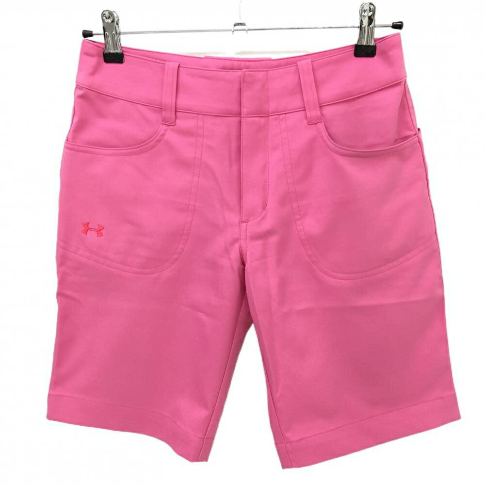 Rakuten - 【美品】アンダーアーマー ハーフパンツ ピンク ロゴ刺しゅう レディース SM ゴルフウェア UNDER ARMOUR